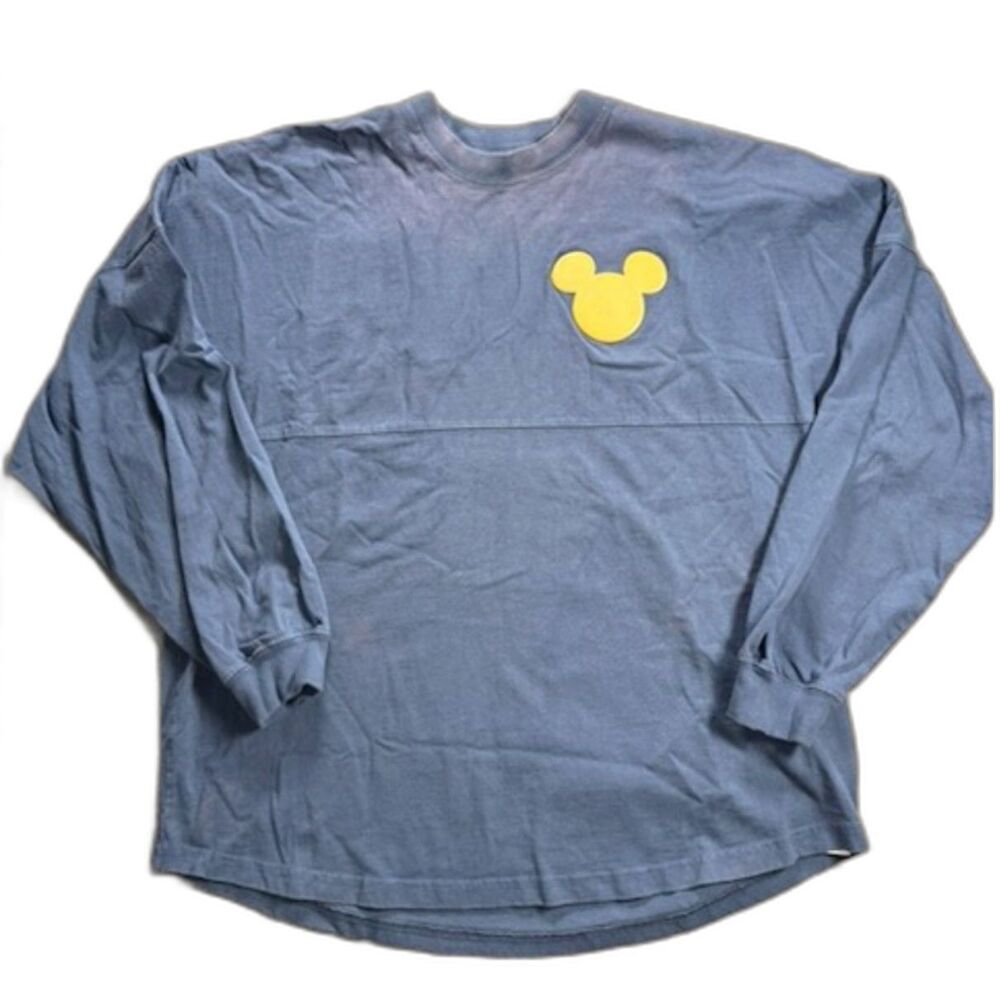 Disneyland Resort Spirit Jersey Mickey Mouse Long Sleeve Shirt Womens Large Blue